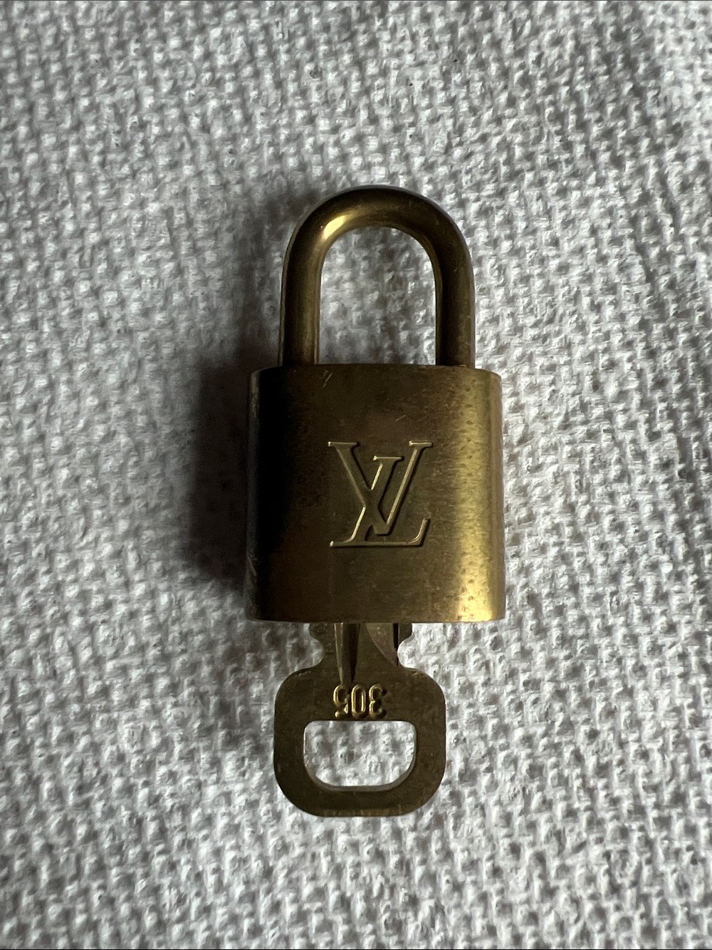 Louis Vuitton Brass Padlock and Key - Gold Tone